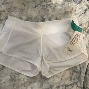 NWT white lululemon athletic shorts, brand new never worn